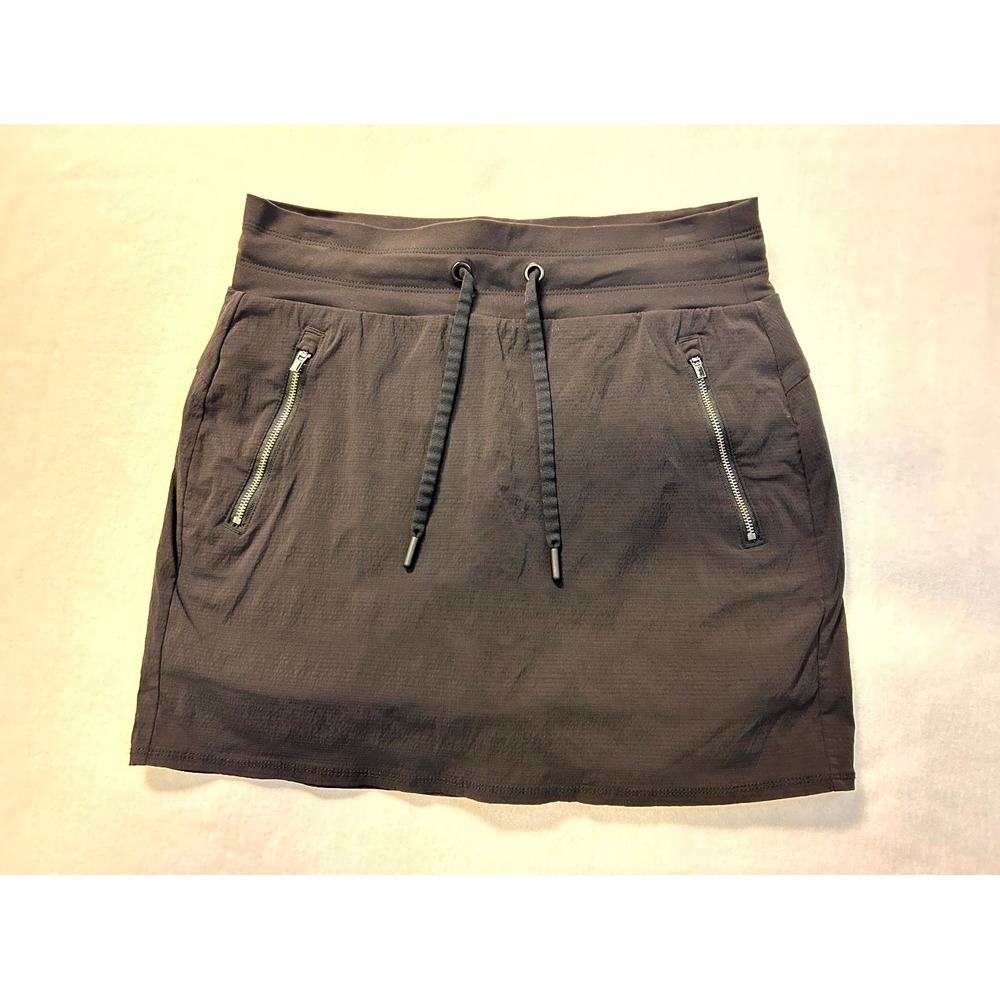 Athleta Trekkie North Skort Shorts + Skirt Black Size 4 Zip Pockets Drawstring - Picture 16 of 16